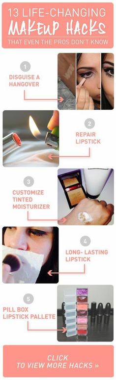 13 Life-Changing Makeup Hacks Makeup Hacks Beauty Secrets, Makeup Hacks Tutorials, Hacks Beauty, Best Makeup Tips, Trendy Makeup, Long Lasting Lipstick, Diy Makeup, Tinted Moisturizer