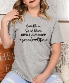 Cool Grandma Shirt, Funny Grandma Shirt, Gift for Grandma, Love Them Spoil Them Give Them Back Shirt, Grandma Shirt, Promoted to Grandma - Etsy Funny Grandma Shirts, Grandma Love, Promoted To Grandma, Funny Grandma, Back Shirt