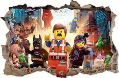 the lego movie poster has been torn in half