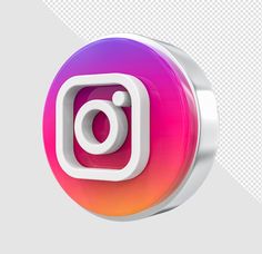 the instagram logo is displayed on a white and pink circle with transparent back ground