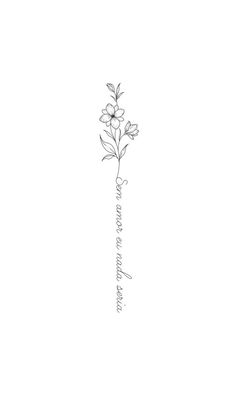 a black and white drawing of a flower with the word love written in cursive writing