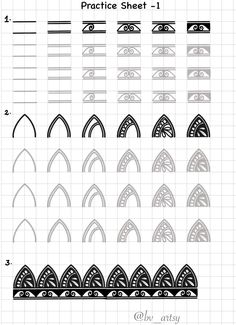 the practice sheet for how to draw arches