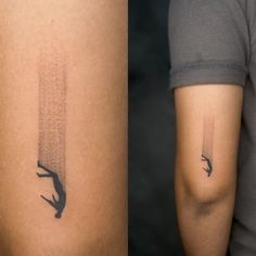 two images side by side with one showing the same tattoo