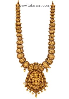 22 Karat Gold "Lakshmi - Peacock" Long Necklace with Beads (Temple Jewellery) - 235-GN4596 - in 81.950 Grams for USD $6588.89. 
Made in India by Totaram Jewelers Online this product is in Gold - 22 Karat BIS Hallmark 916 KDM Gold  & is an excellent gift for Adult - Women. Ships fully insured with secured guaranteed delivery for free with your order over $250 from New Jersey USA & comes with 30 days exchange policy. Luxury Intricate Design Temple Necklace In Yellow Gold, Luxury 22k Gold Temple Necklace With Stone Work, Luxury Spiritual Yellow Gold Temple Necklace, Luxury Temple Necklace With Intricate Design For Diwali, Luxury 22k Gold Yellow Temple Necklace, Luxury Traditional Yellow Temple Necklace, Luxury Gold Temple Jewelry Beads, Luxury 22k Gold Spiritual Temple Necklace, Luxury Yellow Gold Temple Necklace For Puja