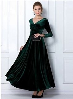 Dresses Long Elegant, Maxi Dress Winter, Plain Maxi Dress, Long Sleeve Velvet Dress, Velvet Maxi Dress, Women Long Sleeve Dress, Velvet Skirt, Vintage Maxi Dress, Bodycon Dress Parties