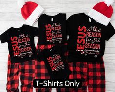 Celebrate the true meaning of Christmas with matching 'Jesus is the Reason for the Season' t-shirt set. Perfect for families, this festive design can be personalized with your family name and the year to make it truly special. A wonderful way to spread faith and holiday cheer, these shirts are ideal for family gatherings, church events, or cozy nights in. Customize yours today and make this Christmas even more memorable! The unisex soft-style t-shirt puts a new spin on casual comfort. The should Family Christian Christmas Tshirts, Matching Family Christmas Shirts, Faith Tees, Johnson Family, Church Events, True Meaning Of Christmas, Family Christmas Shirts, Festive Design, Jesus Is