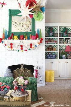 a living room filled with furniture and decorations