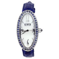 · Quality Swiss-Quartz movement guarantees precision timing · Mother-of-Pearl dial micro-paved with diamonds and gemstones enhances any dress style · Scratch-resistant sapphire glass lens · Genuine exotic crocodile leather strap or stainless steel bracelet is stylish, comfortable, and durable · Gemological certificate; FREE fully insured shipping 1.90 CT of Blue Sapphires New Watch, Crocodile Leather, Leather Watch Bands, Purple Amethyst, Leather Band, Stainless Steel Bracelet, Quartz Movement, Blue Sapphire, Mother Of Pearl