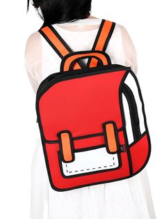 Red Jump Style Cartoon Backpack Cartoon Print School Backpack, Novelty Backpack For Everyday Use, Cartoon Print Travel Bag For Back To School, Casual Backpack With Cartoon Print For School, Casual Backpack With Cartoon Print For Back To School, Back To School Travel Bag With Cartoon Print, Novelty Red Travel Bag, Travel Backpack With Cartoon Print, Back To School Cartoon Print Backpack