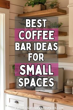 This post shows you the best home farmhouse coffee bar ideas. I'll cover diy coffee station ideas, farmhouse style coffee bar ideas, home coffee bar ideas for small spaces, coffee bar ideas for your kitchen countertop, best pod storage ideas, cup display ideas, home coffee bar station ideas, and more genius ideas on how to create a DIY home coffee bar with items you might already have in your kitchen! Corner Coffee Bar Ideas Station, Coffee Bar Ideas Small Spaces, Bar Ideas Small Spaces, Corner Coffee Bar Ideas, Coffee Station Ideas Countertop, Corner Coffee Bar, Cofee Bar, Office Coffee Bar