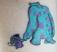 Sulley and boo Monster Ink Tattoo, Boo And Sully Tattoo, Monsters Ink Tattoo, Sulley Tattoo, Monsters Inc Tattoos, 2319 Tattoo, Boo Monsters Inc Tattoo, Monsters Inc Tattoo Ideas