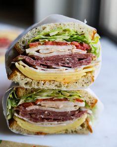 two sandwiches stacked on top of each other