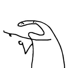 a black and white drawing of a person pointing at something