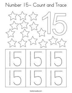 the number five and five stars worksheet