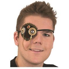 This steampunk pirate eyepatch includes a decorative trim, gears, gems and a chain. Embellishment design may vary slightly. Perfect for Adults and Teens (unisex) for pirate weekends, Halloween, cosplay, comic con and more. Other steampunk, pirate costumes and accessories are sold separately on our page – subject to availability. Gold Costume, Steampunk Pirate, Pirate Costume, Pirate Theme, Decorative Trim, Costume Accessories, Gems, Chain, Gold