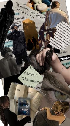 collage of images with people and books