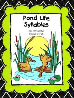 the pond life syllables book is in front of a black and white background