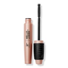 Hello Lashes+ Volumizing Tubing Mascara with Lash Serum - HELLO LASHES PLUS MASCARA 0.4OZBenefitsVolumizing mascara with built-in conditioning lash serum infused with biotinArgan oil and jojoba oil360 degrees Lash-Wrapping Brush for eye-opening volume in one strokeSmudge-proof formulaGentle removal for less lash lossKey IngredientsBiotin: known to strengthen hairArgan Oil: known to moisturize and nourish hairJojoba Oil: known to moisturize and soften hair - Hello Lashes+ Volumizing Tubing Mascar It Cosmetics Mascara, Jojoba Oil Hair, Smudge Proof Mascara, Small Lashes, Mascara Review, Beginners Eye Makeup, Tubing Mascara, Volumizing Mascara, Argan Oil Hair