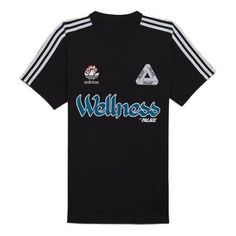 Palace X Adidas Originals Wellness Graphic Short Sleeve T-Shirt 'Black' HB9126 Black Graphic Print T-shirt Athleisure, Black Graphic Print T-shirt, Black Athleisure T-shirt With Graphic Print, Black T-shirt With Three Stripes Branding For Streetwear, Sporty Black T-shirt With Three Stripes Branding, Black T-shirt With Three Stripes For Streetwear, Black Athleisure T-shirt With Logo Print, Adidas Originals, Black Shirt