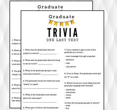 the graduate trivia test is shown in this image