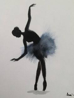 a drawing of a ballerina in black and white