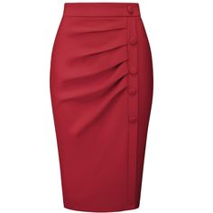 PRODUCT DETAILS: STYLE - Keep your look professional and stylish in this pencil skirt from Hobemty, featuring a high waist, pleated front and button decor. OUTFIT - Pair with solid shirts and high heels for a chic office look. OCCASION - Focused on Ladies' Semi-Formal Wear - This skirt can be a perfect addition to almost any outfit from formal to daily wear, great for work, meeting, office, businesses, work, party, cocktail, wedding, casual, daily dressing, etc. Meeting Office, Work Meetings, Work Parties, Wedding Casual, Semi Formal Wear, Bodycon Pencil Skirt, Button Decor, Bodycon Midi Skirt, Work Meeting