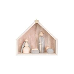 CCO - Creative Co-op Creative Co-op Wood & Cement Nativity - Little Miss Muffin Children & Home Wood And Cement, Simple Nativity, Wooden Nativity Sets, Nativity Creche, Christmas Nativity Set, Wood And Concrete, Modern Christmas Decor, Nativity Sets, Nativity Scenes