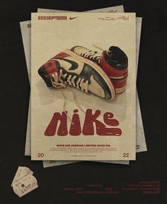 Retro Poster Design Inspiration Poster Nike, Current Graphic Design Trends, Retro Poster Design, Jordan Poster, Nike Poster, Shoe Poster, Instagram Design Creative, Retro Style Posters, Sneaker Posters