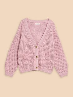 A pastel-coloured, v-neck cardigan in a chunky stitch. Also your reminder to have an ice cream while wearing this. Because, you know. It???ll match. Pastel Cardigan, Jersey Cardigan, An Ice Cream, Knitwear Dress, Boys Pajamas, Boys Accessories, You Know It, V Neck Cardigan, Girls Pajamas