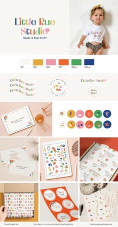 the website for little rue studio is full of colorful images and text, including an image of