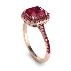 Asher 2ct_1_Main_1_Rose Gold3_Ruby_Ruby.jpg Classic Engagement Ring, Classic Engagement, Pave Engagement Ring, Ruby Engagement Ring, Classic Engagement Rings, Radiant Cut, Red Ruby, Designer Engagement Rings, Natural Ruby