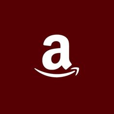 the amazon logo is shown on a dark red background with white letters that spell out an aw