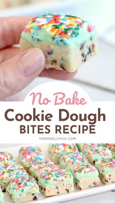 no bake cookie dough bites recipe with sprinkles