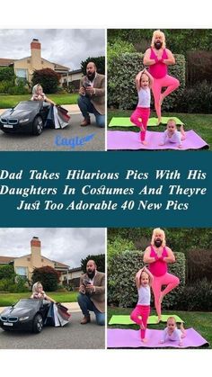 dad takes hilarious pics with his daughters in costumes and they're just too adorable