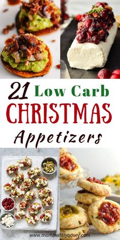 low carb holiday appetizers with text overlay