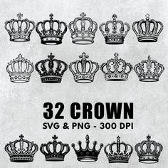 32 crown svg and png clippings