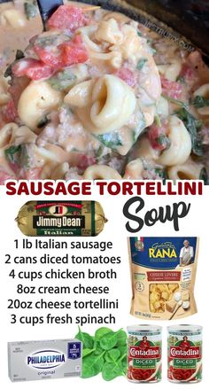 an advertisement with pasta and other foods in it for the italian soup festival, which is going on