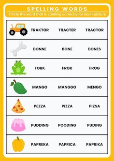 the words in this worksheet are used to teach children how to spell and read