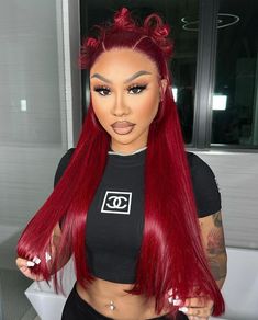 Weave Ponytail Hairstyles, Straight Weave Hairstyles, Crop Hair, Protective Hairstyles Braids, Red Wigs, Natural Glam, Colored Wigs, Hairstyle Gallery