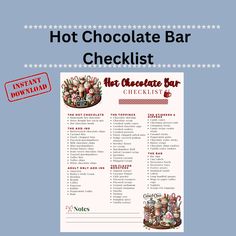 the hot chocolate bar checklist