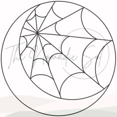 a spider web in the center of a circle with white and black lines on it