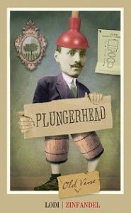 a painting of a man holding a plungerhead sign in front of him