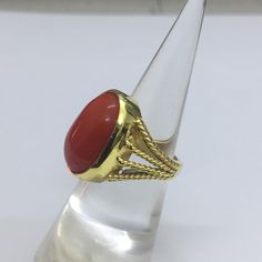 Natural Red Coral 6 Carat Ring, 925 Sterling Silver, Gold Plated, Oval Shape Stone Handmade Ring Christmas Gift For Beloved Estimated delivery times North America: 2-3 weeks Europe: 2-3 weeks Australia, New Zealand and Oceania: 2-3 weeks Asia Pacific: 2-3 weeks Latin America and the Caribbean: 2-3 weeks North Africa and the Middle East: 2-3 weeks Sub-Saharan Africa: 2-3 weeks I'll do my best to meet these dispatch estimates, but can't guarantee them. Actual delivery time will depend the delivery Classic Red Signet Ring Stamped 14k, Red Signet Ring Gift, Classic Red Rings Stamped 14k, Red Signet Ring For Formal Occasions, Red Formal Signet Ring, Formal Red Signet Ring, Formal Red Hallmarked Signet Ring, Red 14k Gold Ring Gift, Red Ruby Ring Stamped 14k As Gift