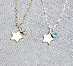 Mother Daughter Twinning Necklaces| Star Charm Necklaces| Mother Daughter Necklace Set| Personalized Necklaces| Etsy Silver Star Necklaces With Birthstone, Silver Star Birthstone Necklace, Silver Star Necklace With Birthstone, Silver Star-shaped Personalized Necklace, Personalized Silver Star Necklace, Silver Star Necklaces For Birthday, Silver Star Necklace For Birthday, Mother Daughter Twinning, Necklaces Birthstone