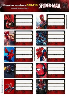 spiderman movie character name tags