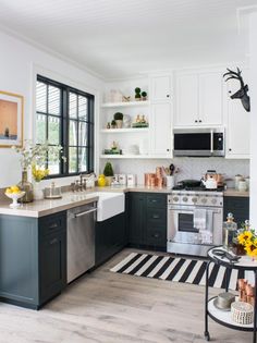 the kitchen is clean and ready to be used as an appliance for cooking