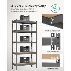 the shelf and heavy duty system is shown with instructions to install it on each side