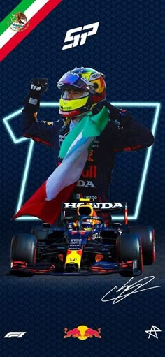 a red bull racing car with the italian flag on it