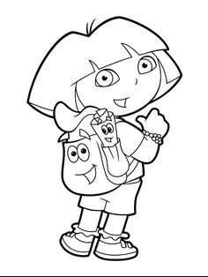 the cartoon character dora with her backpack