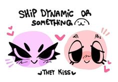 two cartoon faces with the words ship dynamic or something